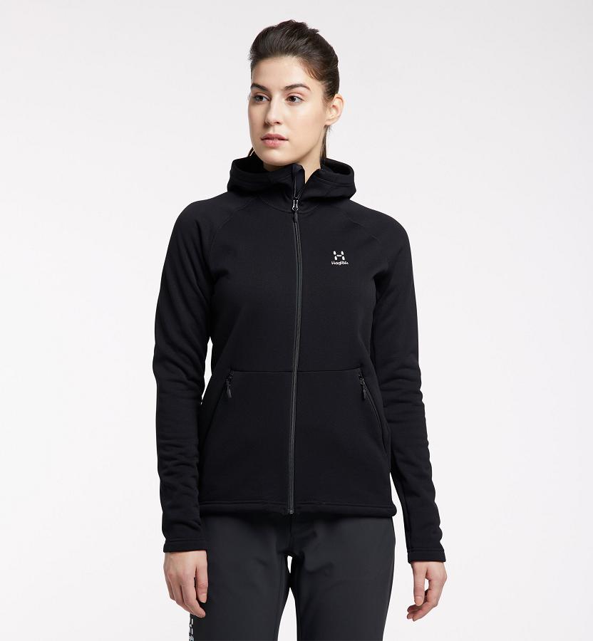 Haglöfs Bungy Fleece Black For Womens PYZOS1892 Australia